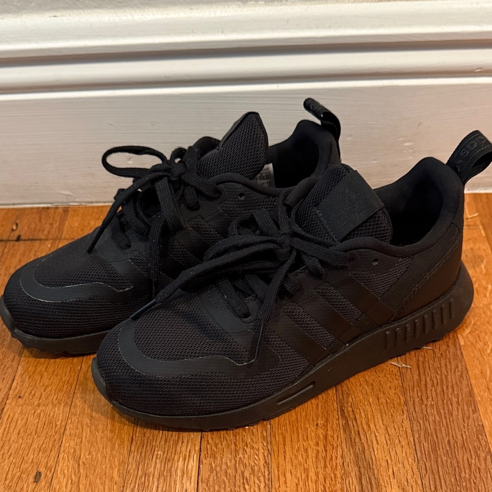 adidas Kids Black Mesh Lace-Up Sneakers